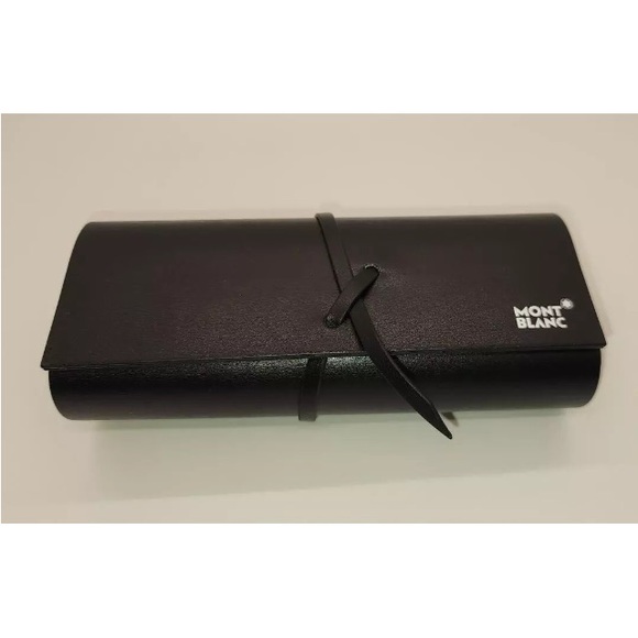 Mont Blanc sunglass/eyeglass leather case with logo cleaning cloth. New - Picture 1 of 6